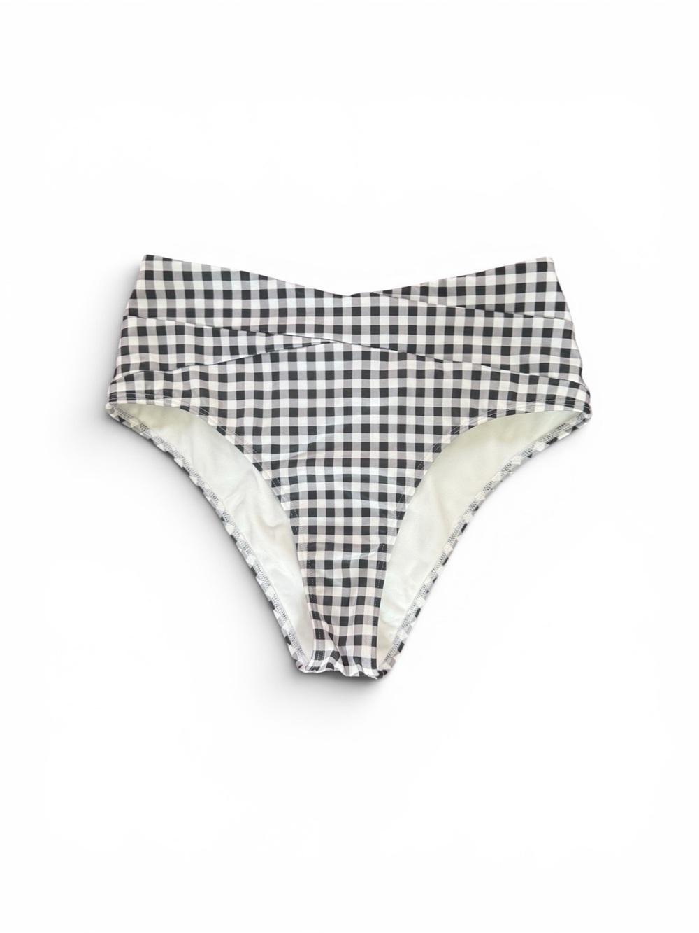 Hollister Black and White Gingham High-Waist Swim Bottoms NWOT